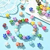 50Pcs UV Plating Plastic Beads SACR-CJ0001-69-6