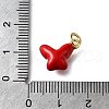 Brass Red Enamel Charms KK-Z102-23G-03-3