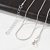Brass Round Snake Chain Necklaces X-MAK-T006-11B-S-2