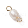 Natural Freshwater Pearl Potato Connector Charms PALLOY-JF03201-01-4