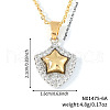 Elegant Brass Micro Pave Clear Cubic Zirconia Pendant Necklaces FA0989-1-1