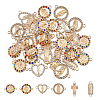 DICOSMETIC 36Pcs 6 Styles Religion Alloy Pave Cubic Zirconia Connector Charms FIND-DC0004-76-1