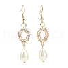 Brass Micro Pave Clear Cubic Zirconia Dangle Earrings EJEW-JE06460-3