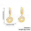 Valentine's Day Brass Clear Cubic Zirconia Flat Round with Hollow Star Hoop Earrings MG0882-2-3
