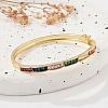 Brass Micro Pave Cubic Zirconia Hinged Bangles for Women BJEW-K274-08G-2