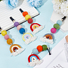 5Pcs 5 Styles Rainbow Wool Felt Car Air Vent Clips HJEW-DR00041-4