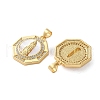 Brass Micro Pave Cubic Zirconia Pendants KK-U070-13B-G-2