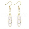 Mookaite Hexagon Handmade Copper Wire Wrapped Earrings Natural Stone Column Earrings ND6138-15-1