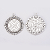 Tibetan Style Alloy Pendant Cabochon Settings TIBEP-N003-63AS-1