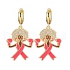 Brass Clear Cubic Zirconia Hoop Earrings EJEW-Q042-03A-G-4