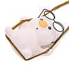 Cute Gesso Swinging Pig Pendant Decorations HJEW-A008-01C-2