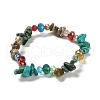 3Pcs Bohemia Style Natural Turquoise & Glass Beaded Stretch Bracelets for Women BJEW-S178-03-3