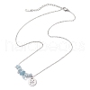 Natural Aquamarine Chip & Constellation Pendant Necklaces NJEW-JN05084-12-4