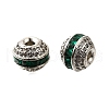 Round Brass Micro Pave Cubic Zirconia Beads KK-L230-11P-02-1