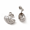 316 Stainless Steel Shell Shape Stud Earrings for Women EJEW-C004-13P-2
