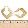 Textured Rhombus Brass Hoop Earrings for Women EJEW-U055-03A-G-3