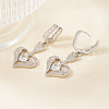 Valentine's Day Brass Clear Cubic Zirconia Heart Hoop Earrings PJ9955-2-1