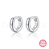 Anti-Tarnish Rhodium Plated Platinum 925 Sterling Silver Hoop Earrings DU0168-3-1