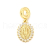 Brass Clear Cubic Zirconia European Dangle Pendants KK-D325-28G-02-1