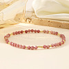 Natural Rhodonite Round Beads Stretch Bead Bracelets for Women CQ7665-1-2