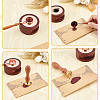 Brass Wax Seal Stamps with Rosewood Handle AJEW-WH0412-0246-3