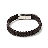 Leather Braided Cord Bracelet with 304 Stainless Steel Magnetic Clasp for Men Women BJEW-C021-10-3
