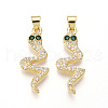 Brass Micro Pave Cubic Zirconia Pendants KK-T070-63G-1
