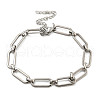 Non-Tarnish 304 Stainless Steel Oval Link Chains Bracelets for Men & Women BJEW-D042-21P-1