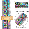 Gorgecraft 4~4.5M Ethnic Style Polyester Lace Trim with Colorful Paillette OCOR-GF0002-39A-2