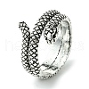 Snake Alloy Wrap Open Cuff Rings RJEW-K275-85AS-1
