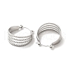 Non-Tarnish 304 Stainless Steel Multi Lines Hoop Earrings for Women EJEW-K243-04P-2