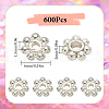 SOFPLATE 600Pcs Alloy Daisy Spacer Beads FIND-SP0002-12B-S-2