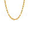Stainless Steel Paperclip Chain Necklaces for Women PW-WG12199-02-1
