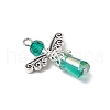 3Pcs Glass Pendants PALLOY-JF03664-01-4