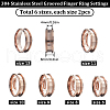 SUNNYCLUE 12Pcs 6 Size 304 Stainless Steel Grooved Finger Ring Settings RJEW-SC0001-04-2