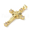 Brass Micro Pave Clear Cubic Zirconia Pendants KK-A212-11F-G-2