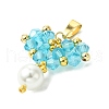 Shell Pearl Beads Glass Pendants PALLOY-MZ00432-03-3
