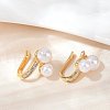 Round Brass Micro Pave Clear Cubic Zirconia Cuff Earrings EJEW-Z111-04G-03-1