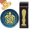 Brass Wax Seal Stamps with Wood Handle AJEW-WH0412-0325-1