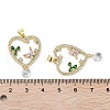 Heart Brass Micro Pave Cubic Zirconia Pendants KK-E102-03G-3