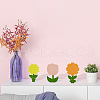 AHADERMAKER 9Pcs 3 Styles Unfinished Wood Flower Ornaments DIY-GA0007-09-6