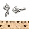Rack Plating Brass Micro Pave Clear Cubic Zirconia Ice Pick Pinch Bails KK-K340-32P-3