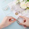 GOMAKERER 4Pcs 2 Colors Wing Alloy Rhinestone Shoe Decoration FIND-GO0002-27-5