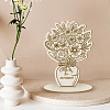 Wood Flower Bouquet Greeting Card AJEW-WH0441-003-7