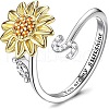 Adjustable Brass Rhinestone Rotating Cuff Rings FS-WG5B177-19-1
