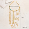 Elegant Vintage Iron & Glass Middle Eastern Tassel Earrings Face Veil for Women's Party SN0102-1-4