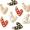 8Pcs 4 Colors Alloy Enamel Pendants ENAM-FS0001-63-3