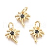 Brass Micro Pave Cubic Zirconia Pendants KK-P187-14-G-2