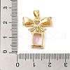 Rack Plating Brass Micro Pave Cubic Zirconia Pendants KK-P241-19G-05-3