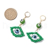 Glass Seed Bead Evil Eye Hoop Earrings EJEW-MZ00272-02-3